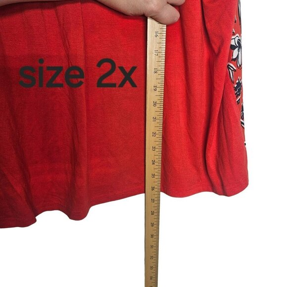 Zac & Rachel Womans Reddish Orange Floral Print Blouse Top Flowy Loose Fit - Picture 11 of 12